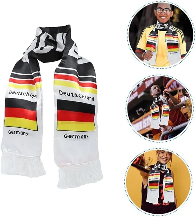 Custom Printed Glossy Smooth Team Fan Scarf with Tassel 4