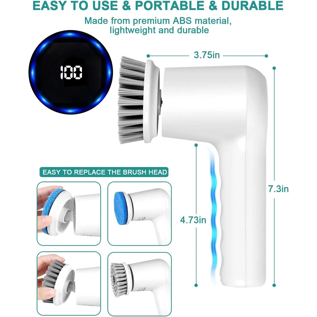 Cordless Electric Spin Scrubber Cleaning Brush 2