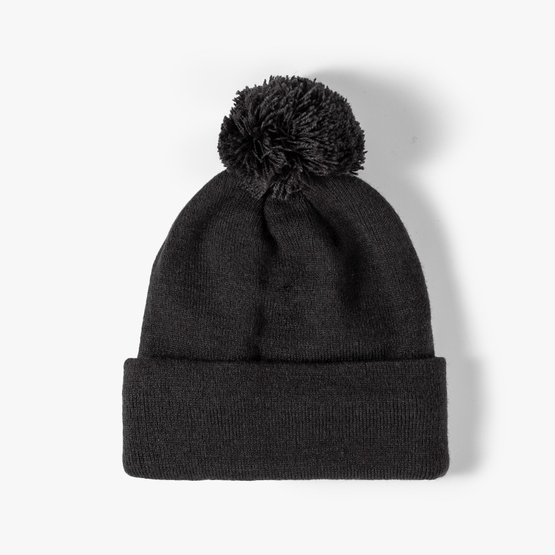 Solid Knit Pom Beanie with Cuff 3