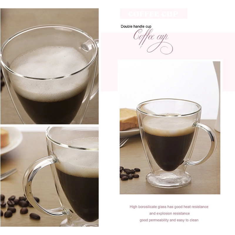 Custom 10 oz Double Wall Glass Coffee Mugs 5