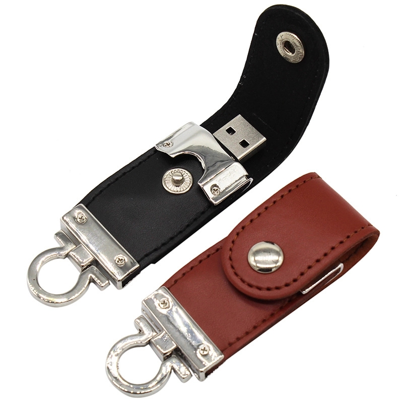 Leather USB Flash Drive With Key Ring 2