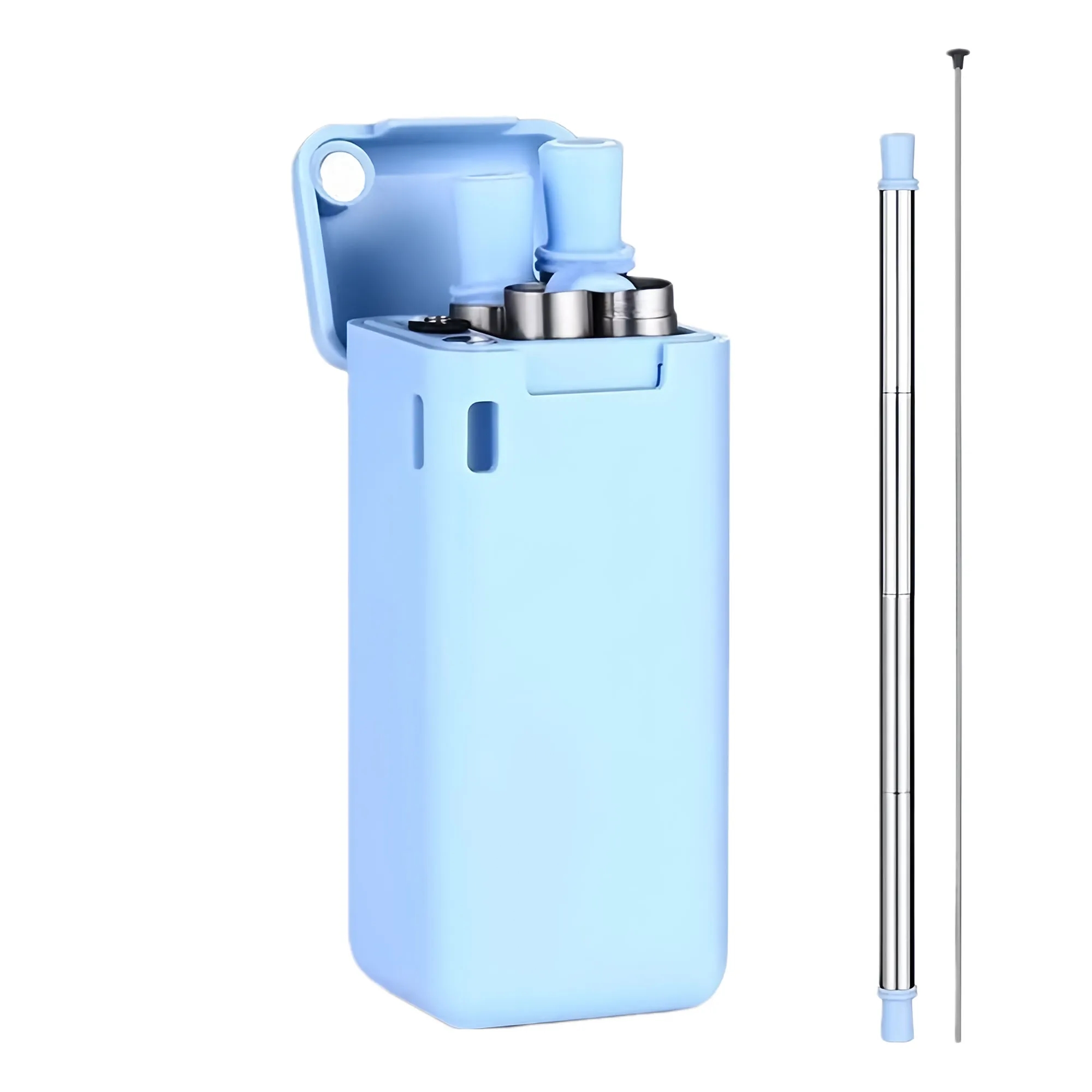 Foldable Reusable Stainless Steel Silicone Straw Set?? 4