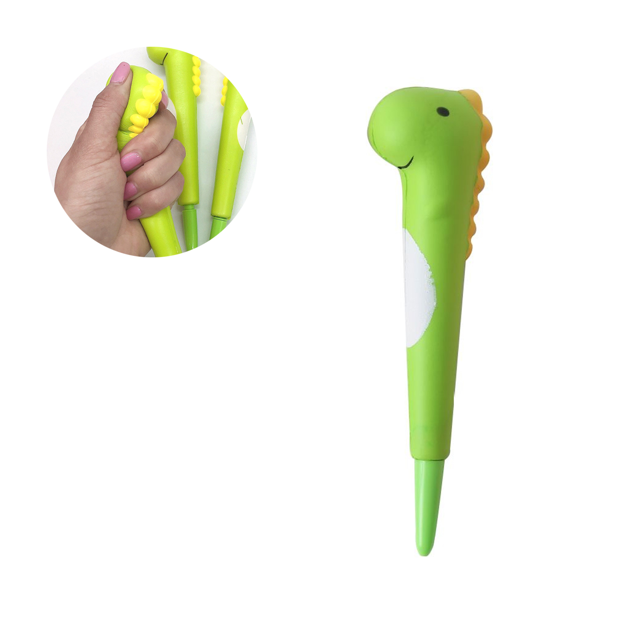 2 in 1 Cartoon Dinosaur Ball Pen and Squeeze Toy 1