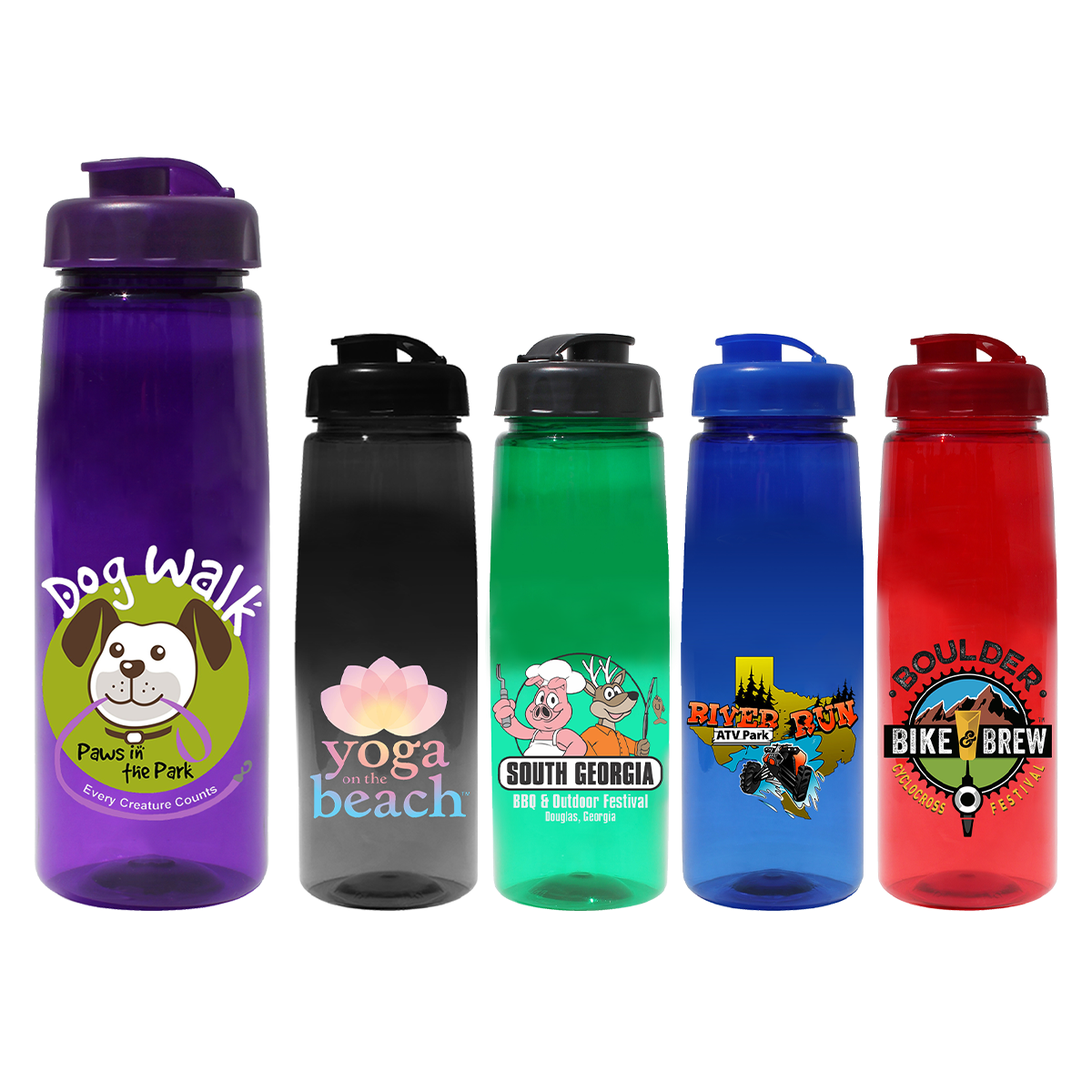 30 oz. Poly-Saver PET Bottle with Flip Top Cap, Full Color Digital