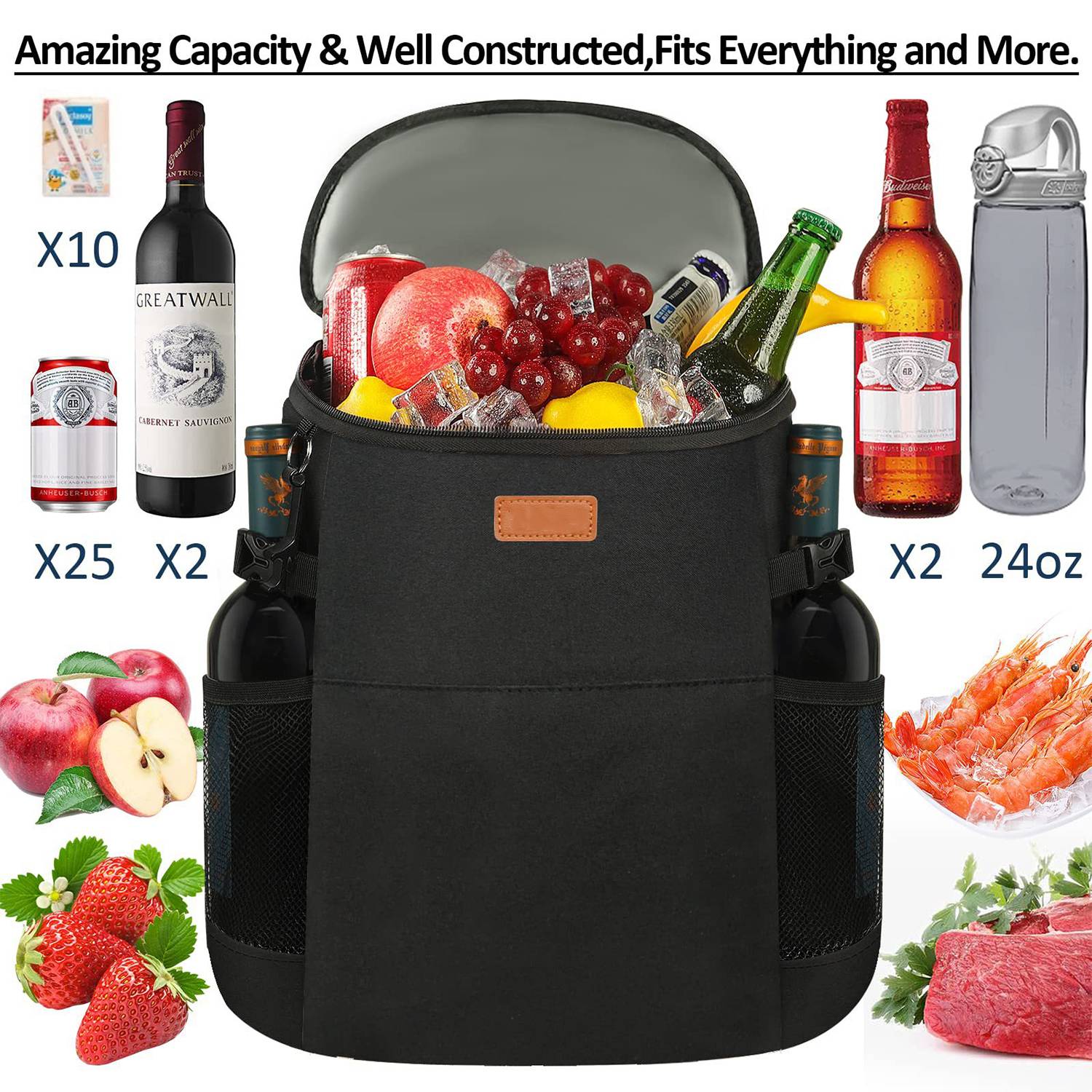 17L Large Insulated Cooler Backpack for Outdoor Camping 3