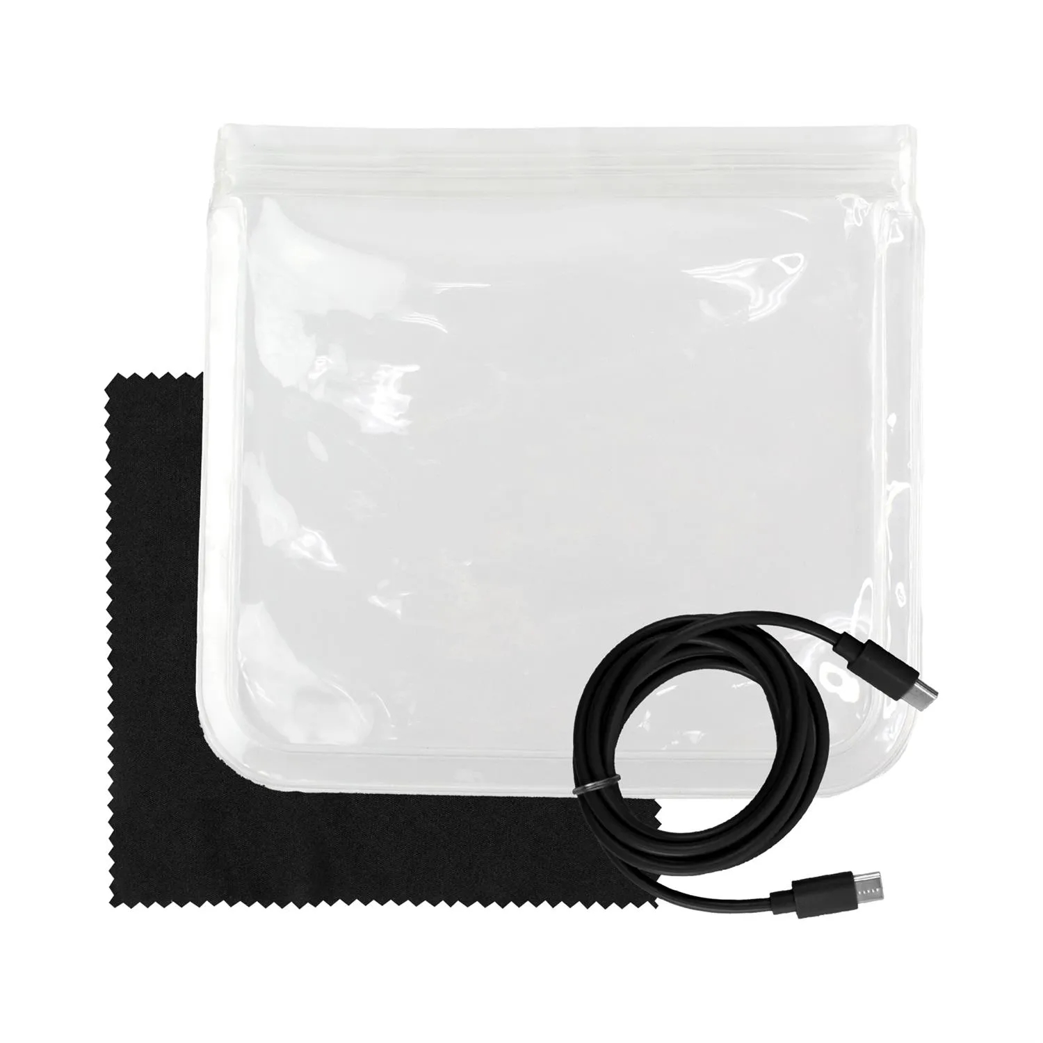 Clear C to C Cable & Cloth Set 3