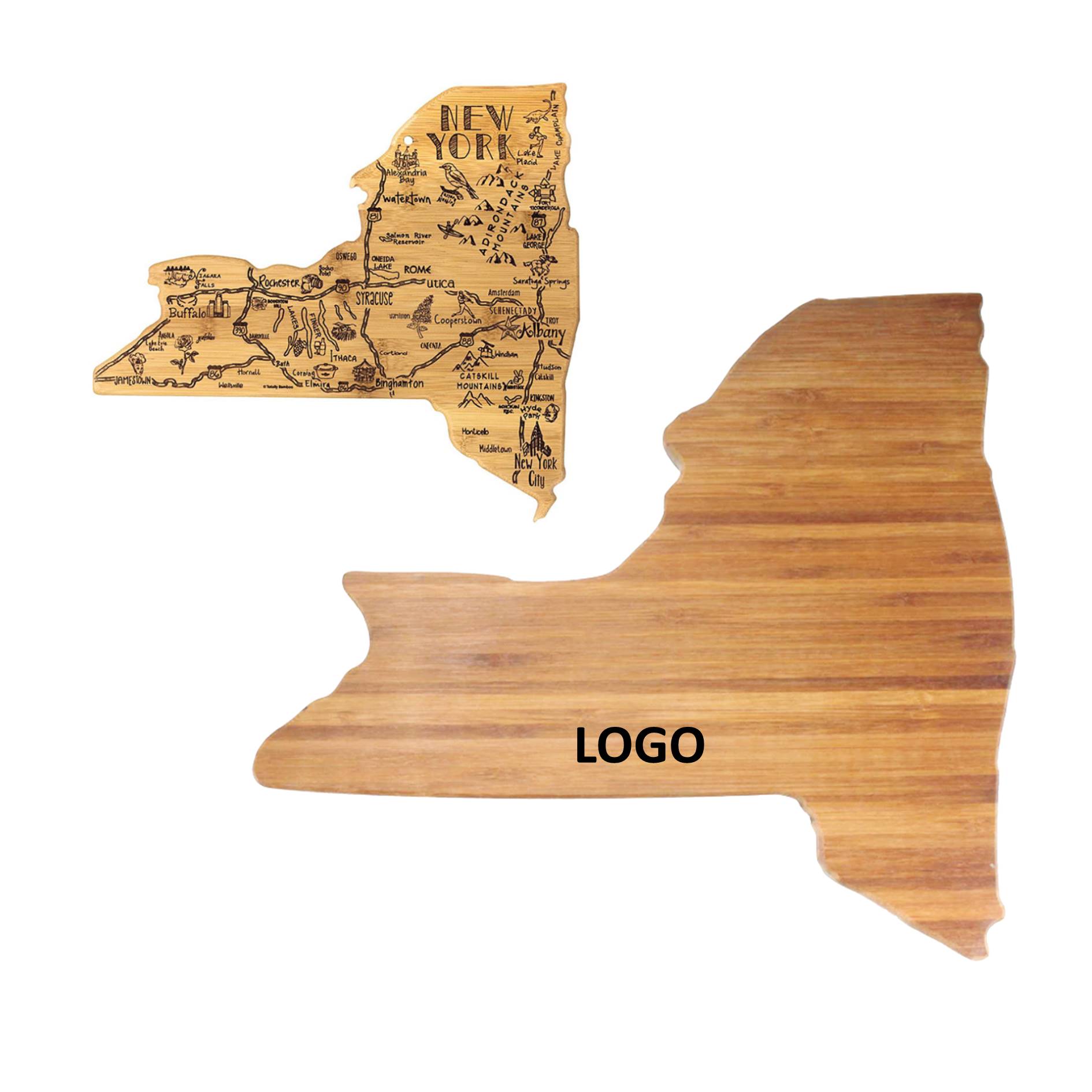 New York Shaped Wooden Cutting Board 3