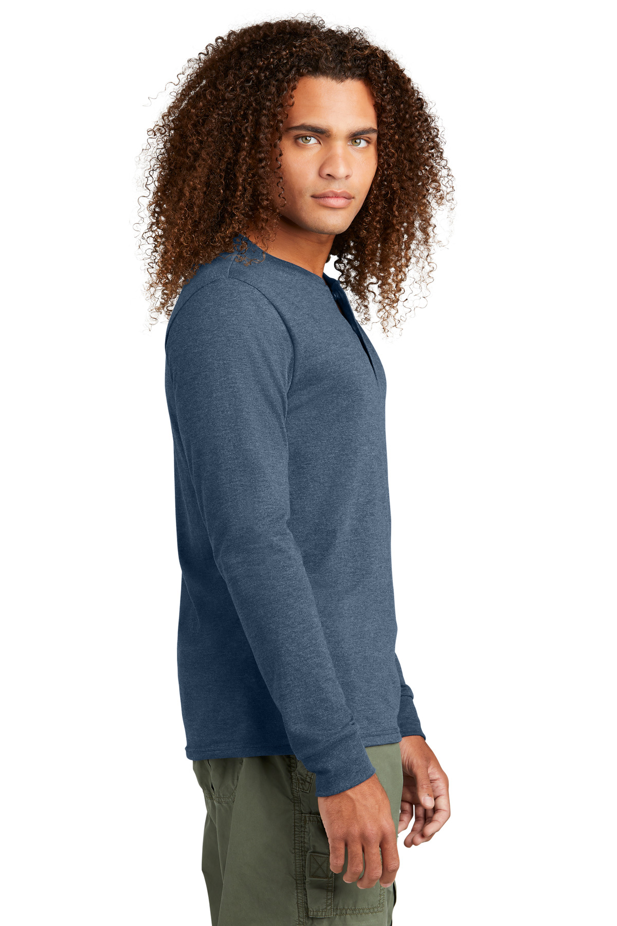 District Perfect Tri Long Sleeve Henley DT145 12