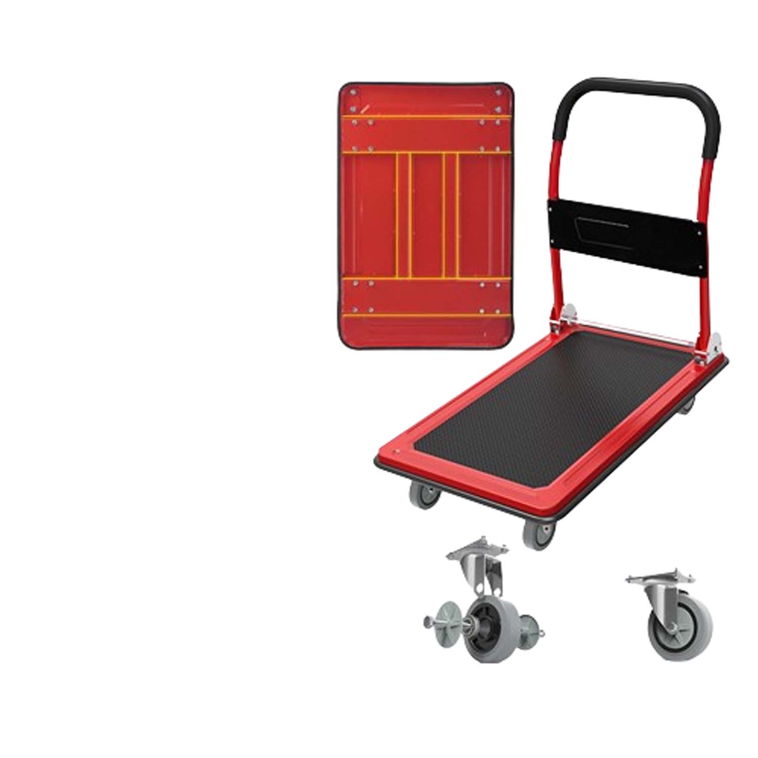 Foldable Rolling Hand Truck Platform Dolly Cart 3