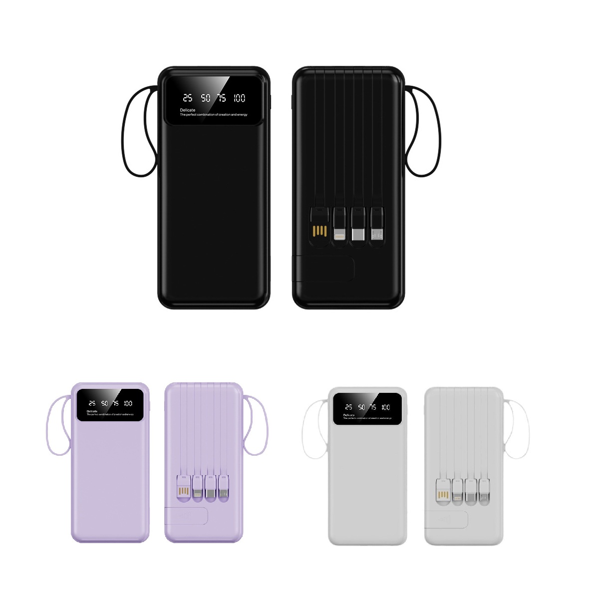 10000 Mah Power Bank W/ 4 Cables 4