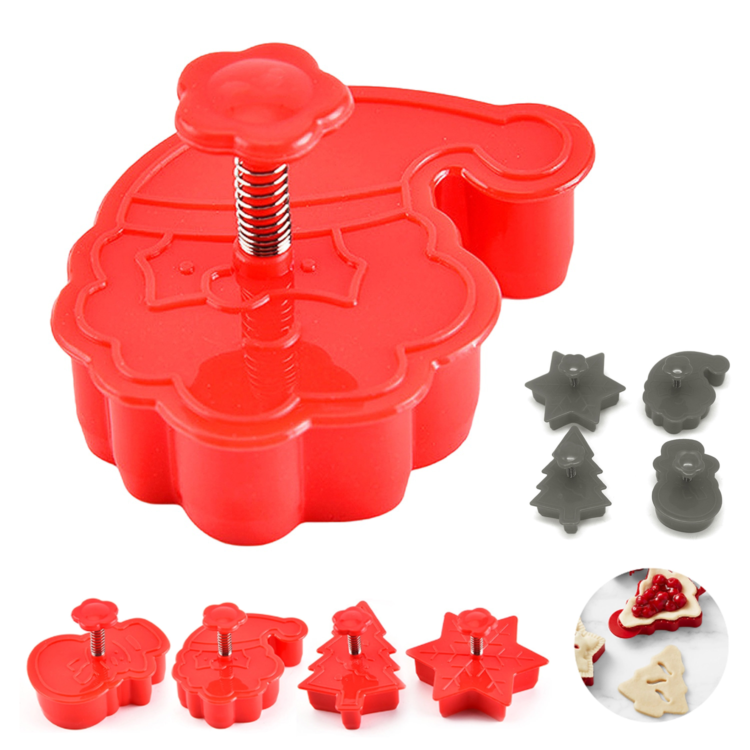 4Pcs Plastic Christmas Cookie Cutter Set 3