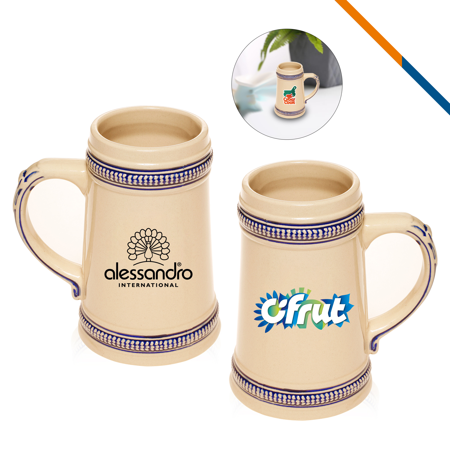 Tarbo Ceramic Beer Mug - 18.5 OZ. 4