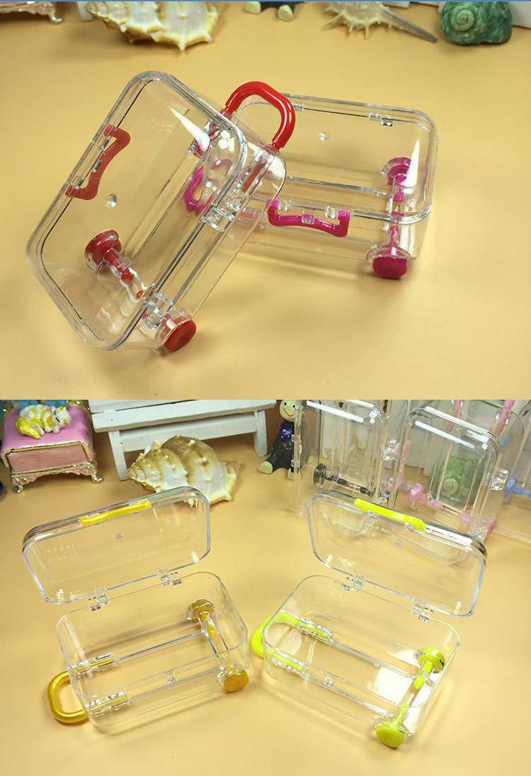 Clear Plastic Trolley Case/Suitcase Candy Box 1
