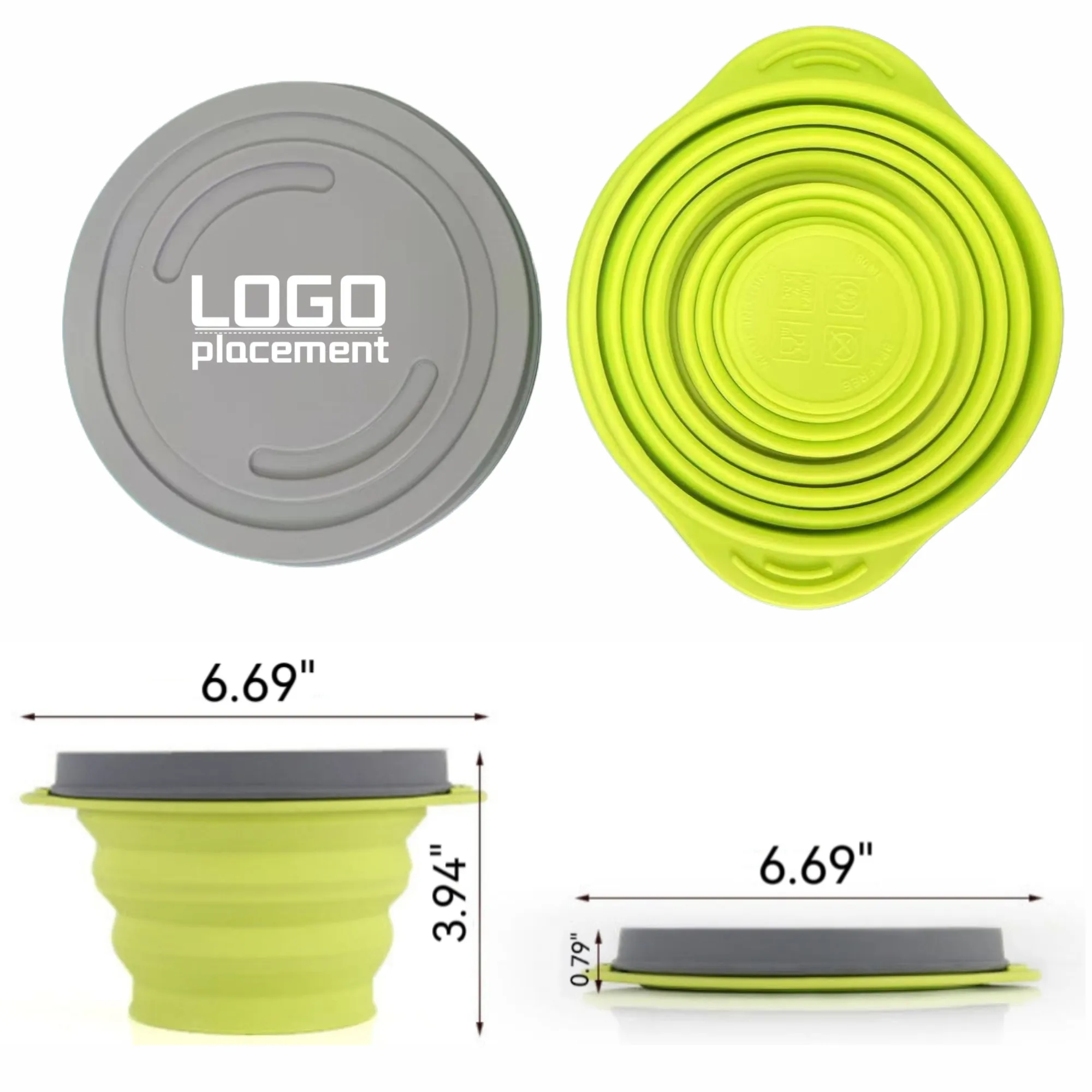 Portable Food-Grade Silicone Collapsible Travel Bowl 2
