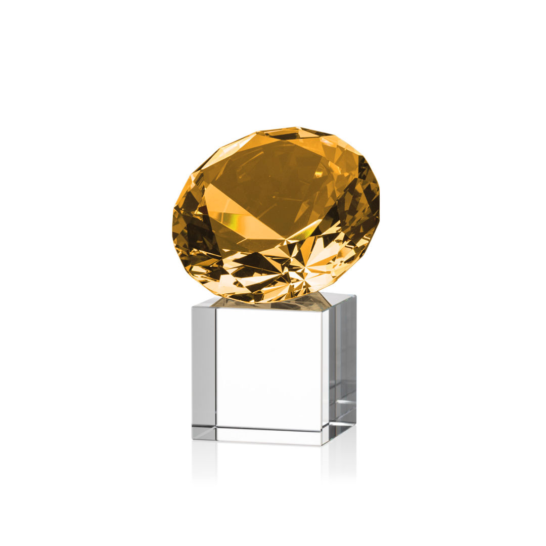 Gemstone Award on Cube - Amber 2