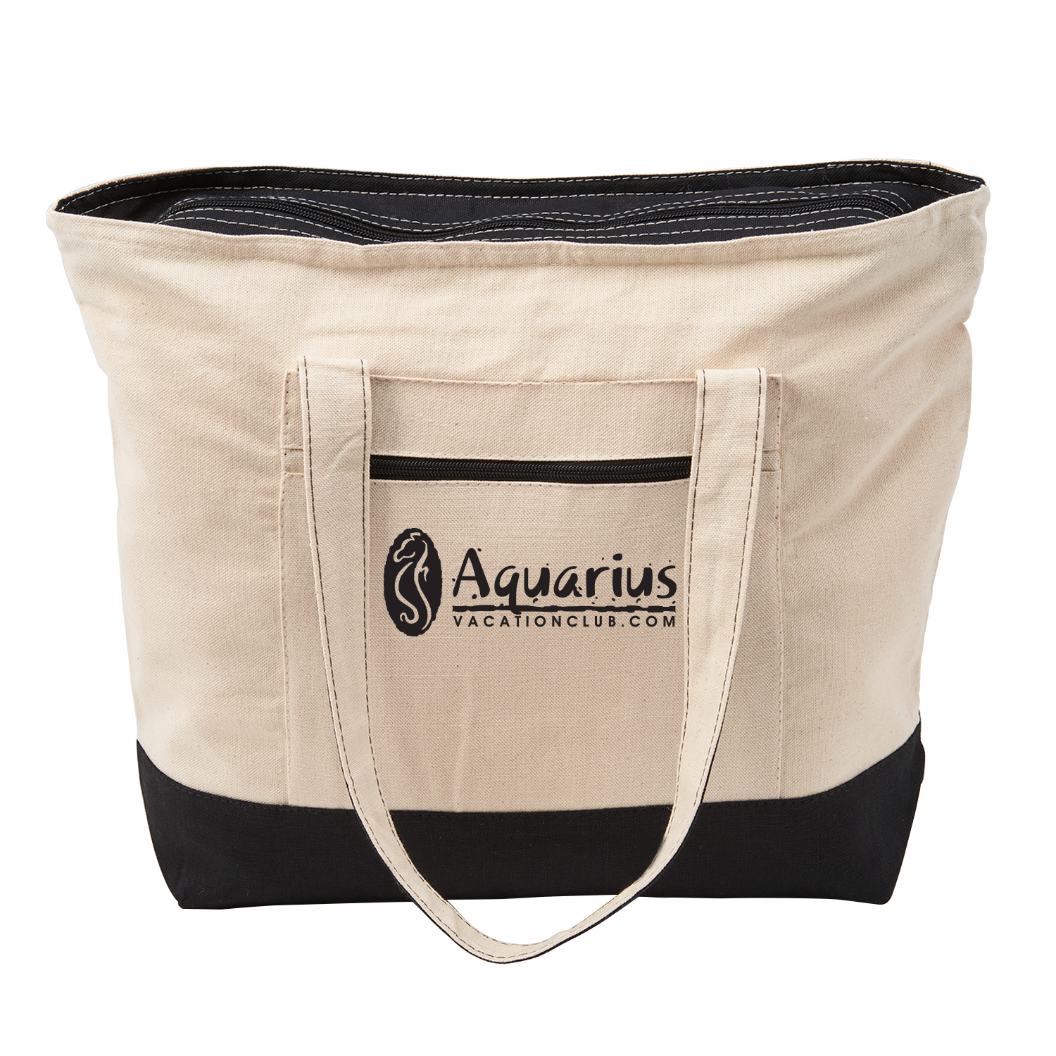 12 Oz. Cotton Canvas Zippered Tote Bag 1