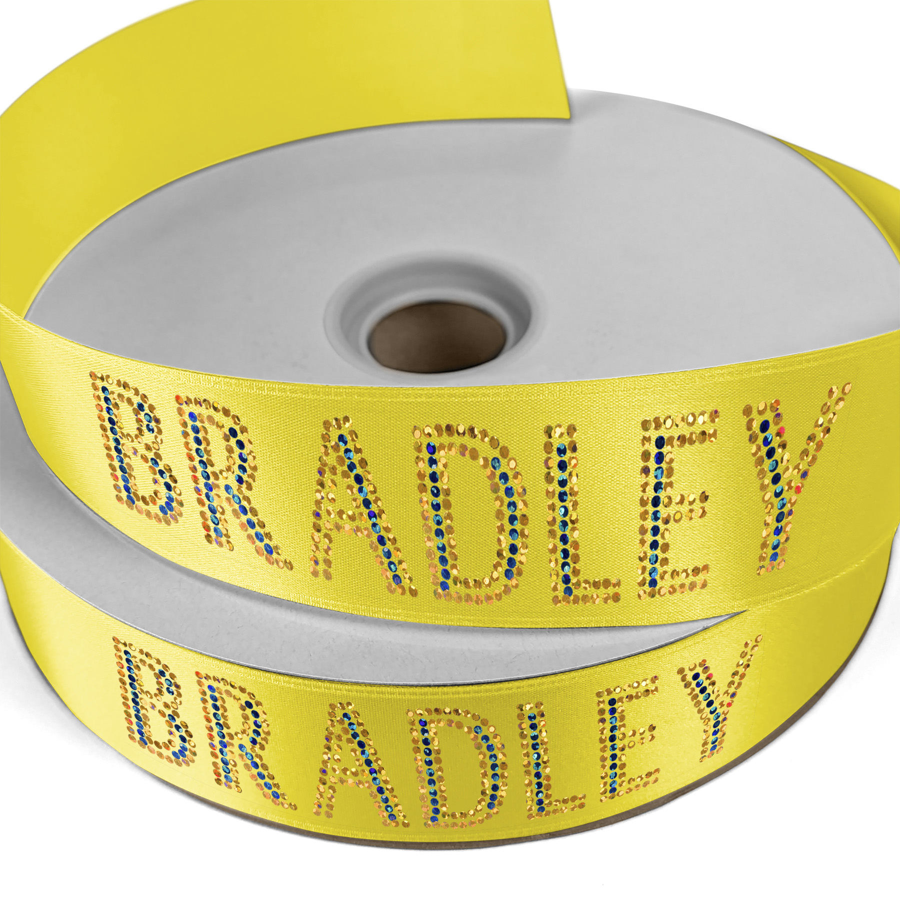 1 1/2" Badge Satin Ribbon - 100yd Roll - Sparkle 11