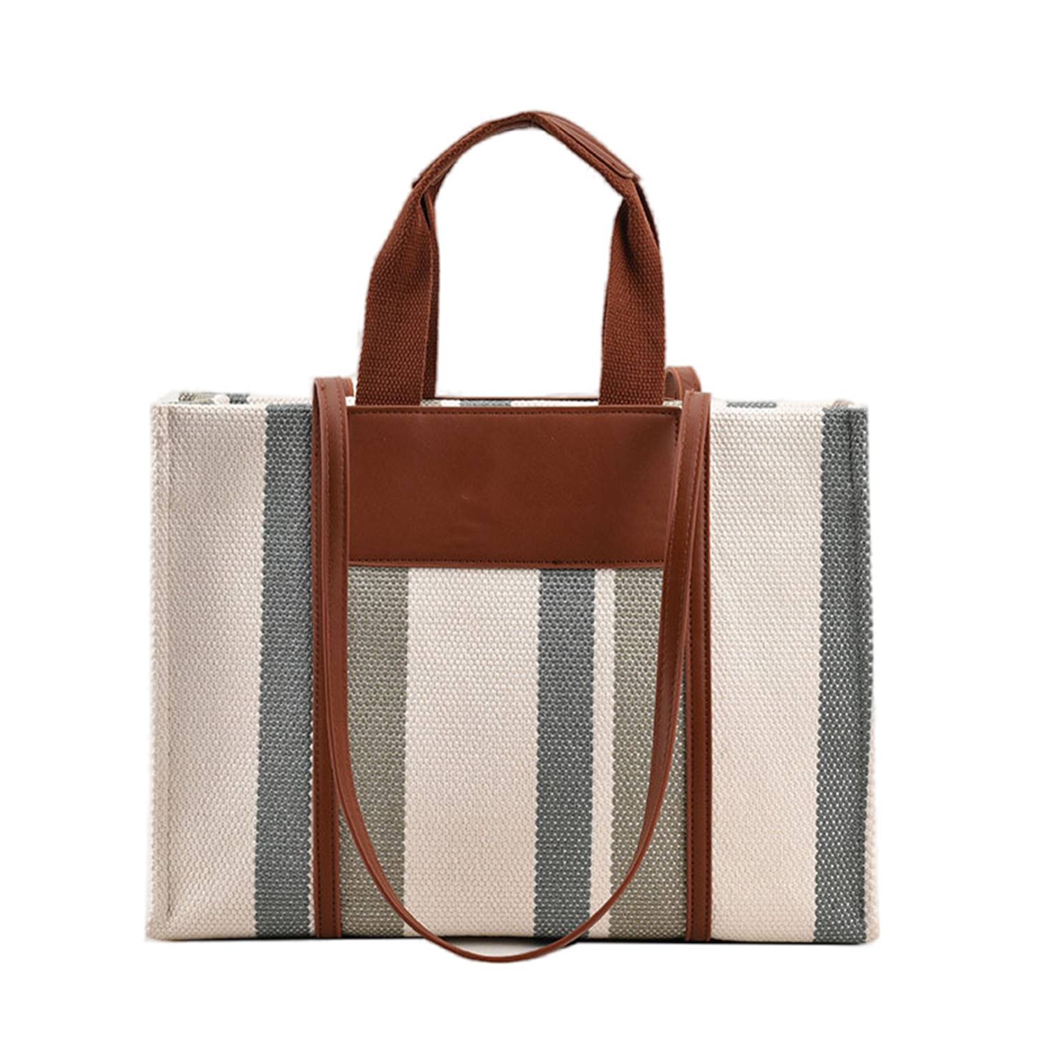 Canvas Tote Bag Trendy Clash Color Stripe, custom tote bag with logo imprint 5