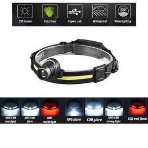 LED Sensor Headlamp Waterproof Headlight Flashlight 3