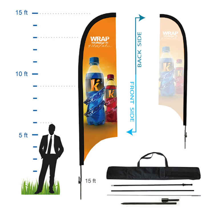 15 ft. Concave Advertising Flag Kit 5 (Single Sided) 2