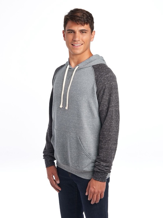 JERZEES Snow Heather Ring-Spun Unisex Raglan Hood, custom hoodie or sweatshirt with logo imprint 9
