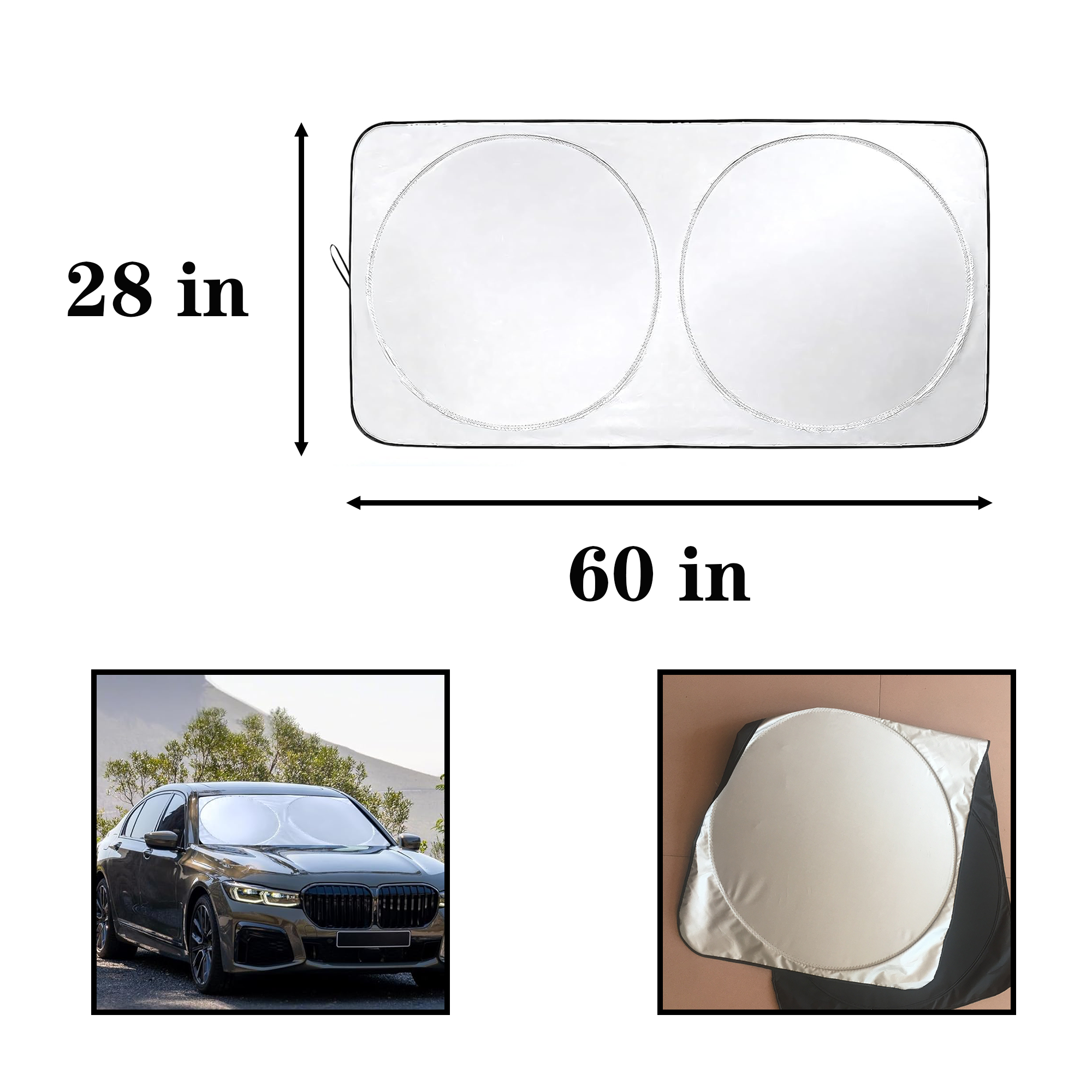 60" x 28" Foldable Car Sunshade 1