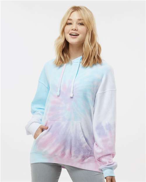 Unisex Tie-Dyed Cloud Inside-Out Fleece Hooded Sweatshirt - 8600 8