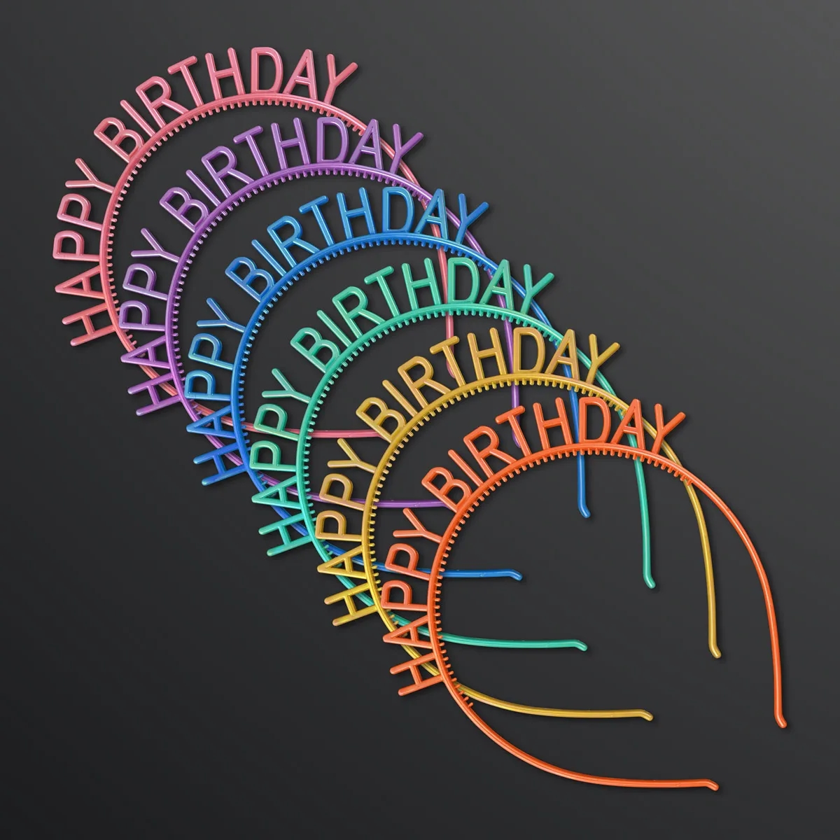 Happy Birthday Headbands: Rainbow Assortment (No Lights) 5