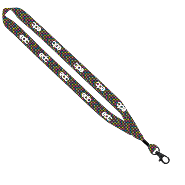 3/4" Dye-Sublimated Lanyard with Metal Crimp & Metal Split-Ring 4