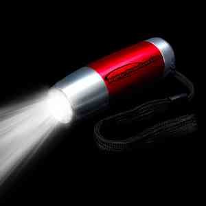 Red 4" Tapered Metallic LED Flashlight