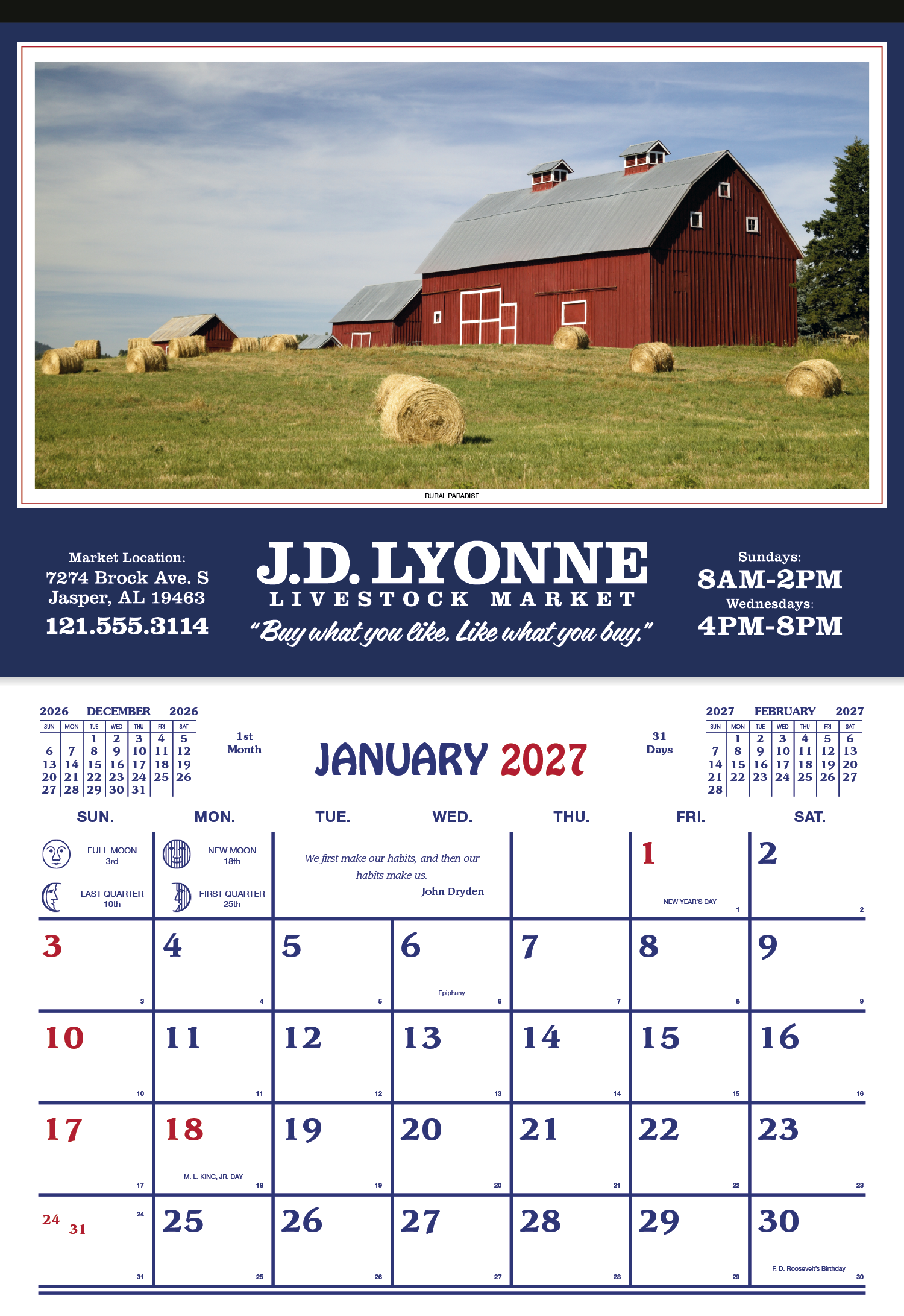 Skinner & Kennedy® Farm Calendar 23