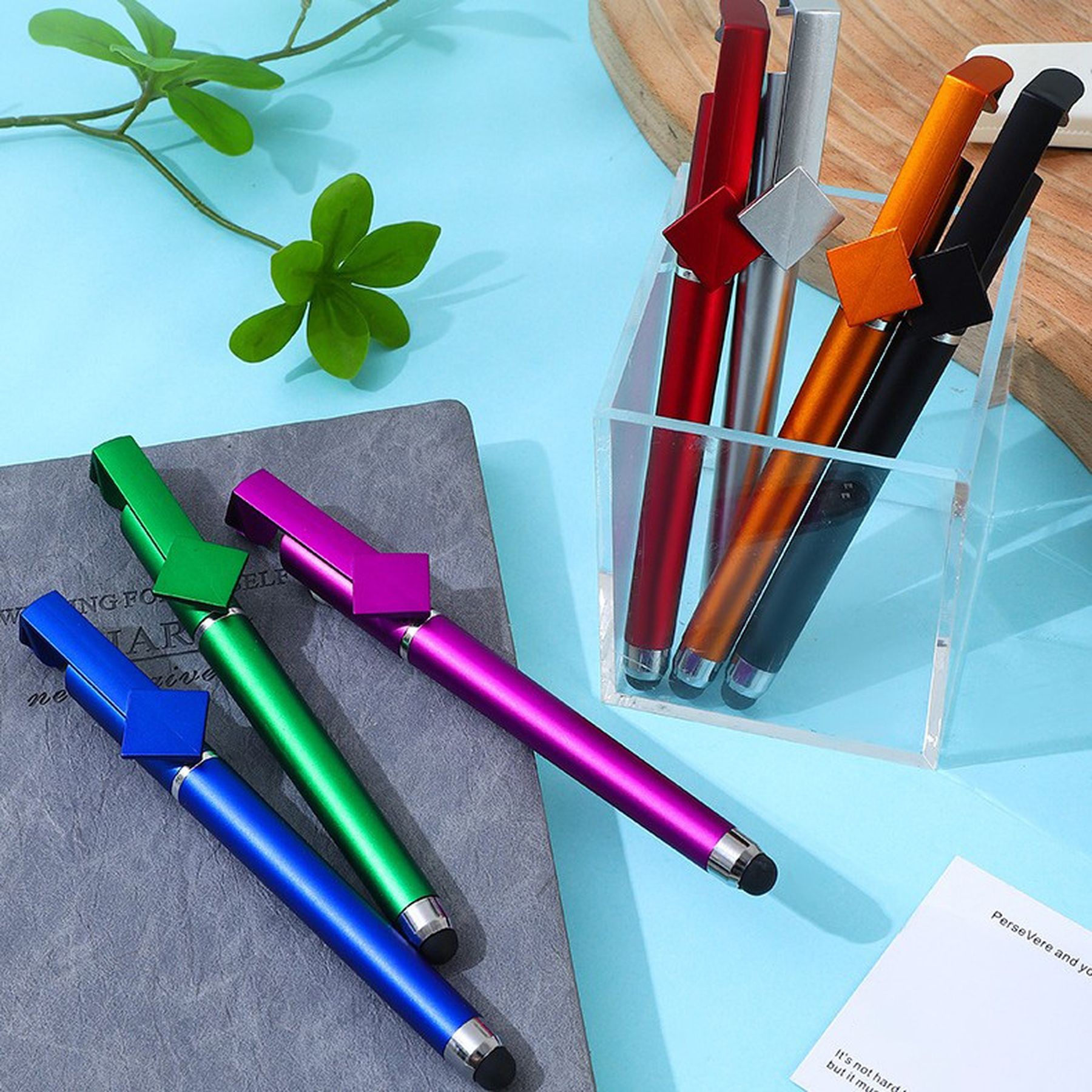 3 In 1 Phone Holder Qr Code Capacitive Stylus Ballpoint Pens 1