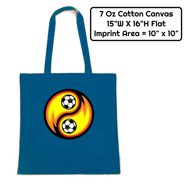 Sublimation 7 oz Poly Canvas Tote Bag - 15" x 16" x, custom tote bag with logo imprint 2