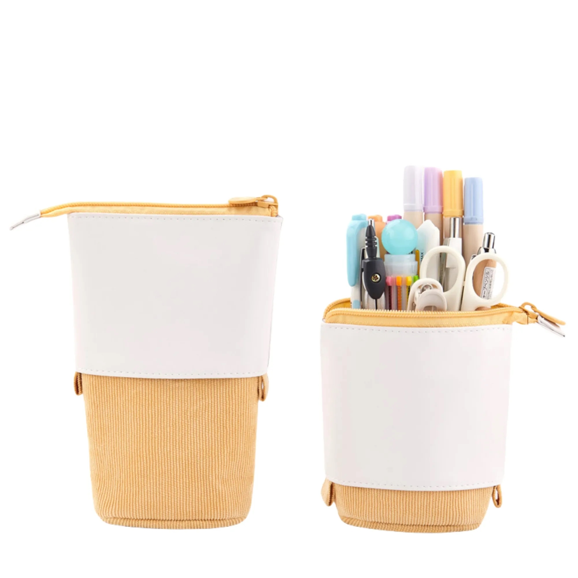 Multifunctional PU Corduroy Retractable Pencil Case 7
