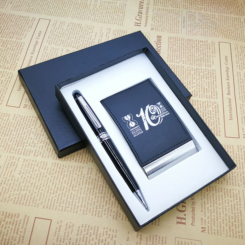 2-Piece Gift Set Metal Ball Pen and Card Case 3