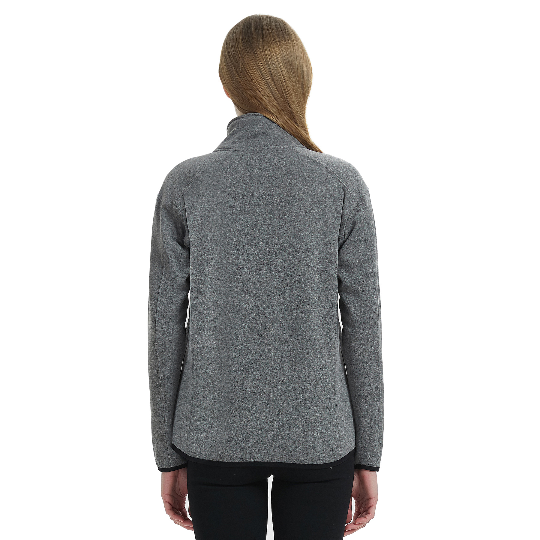 Women's Heathered Sweater Full-Zip Fleece Jacket 4