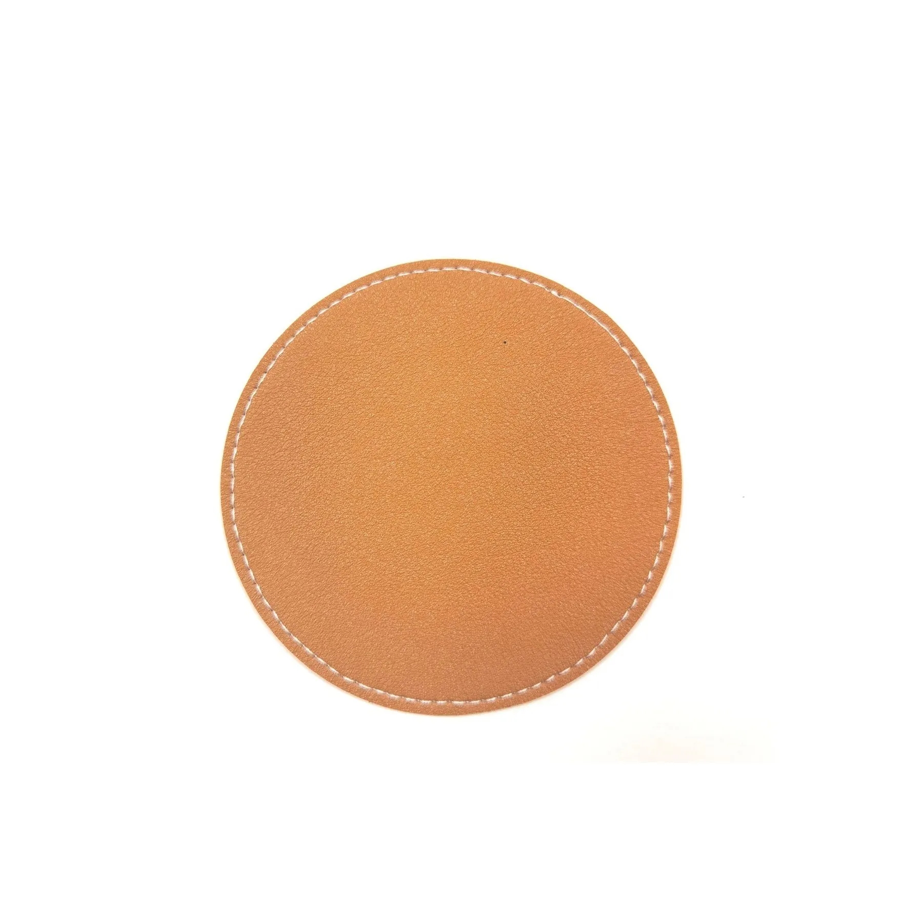 Leather Drink Coasters Round Cup Mat 6