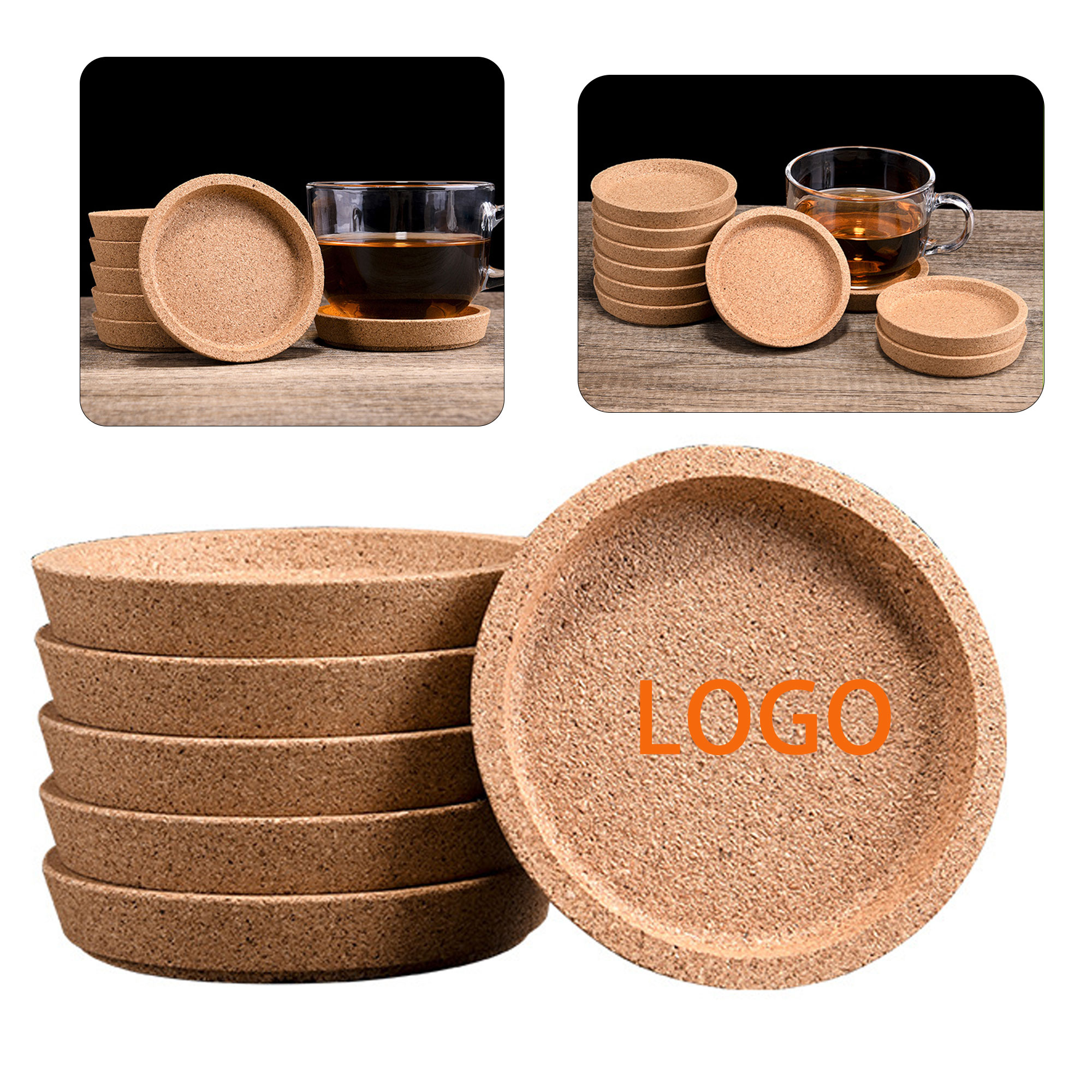 Customizable Round Cork Coasters 1