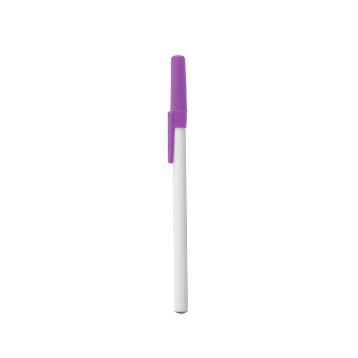 White Plastic Barrel Stick Pen 2