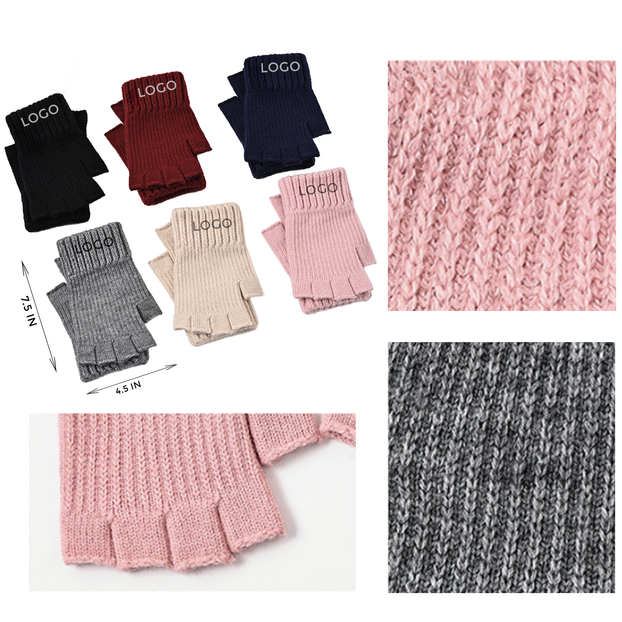 MOQ 10 PCS Stylish Knitted Fingerless Gloves 1