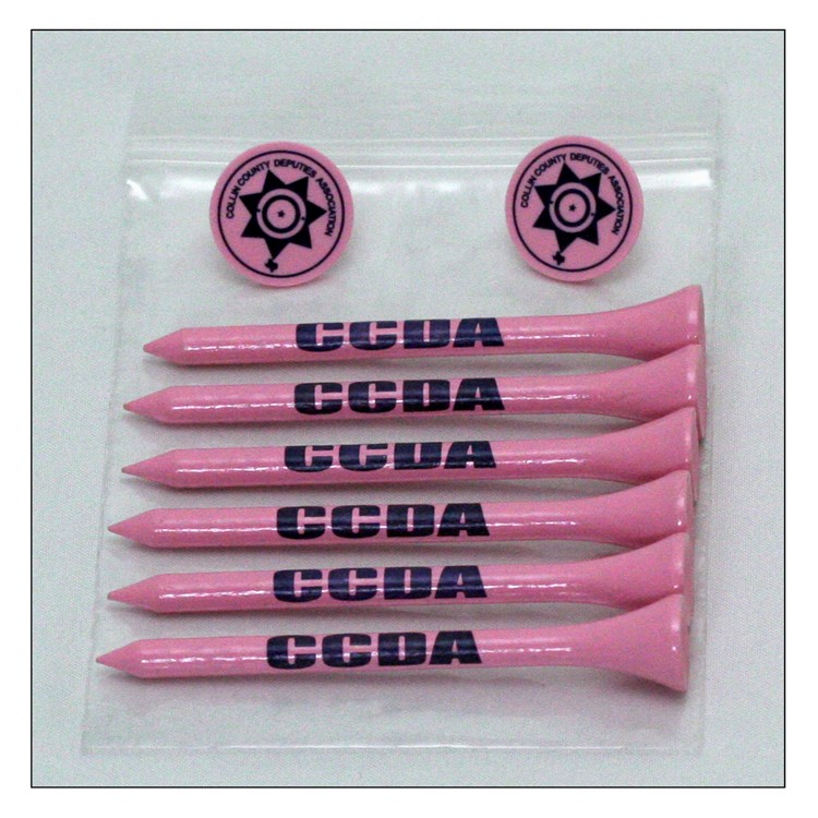 Golf Combo Pack of 6 Tees & 2 Ball Markers
