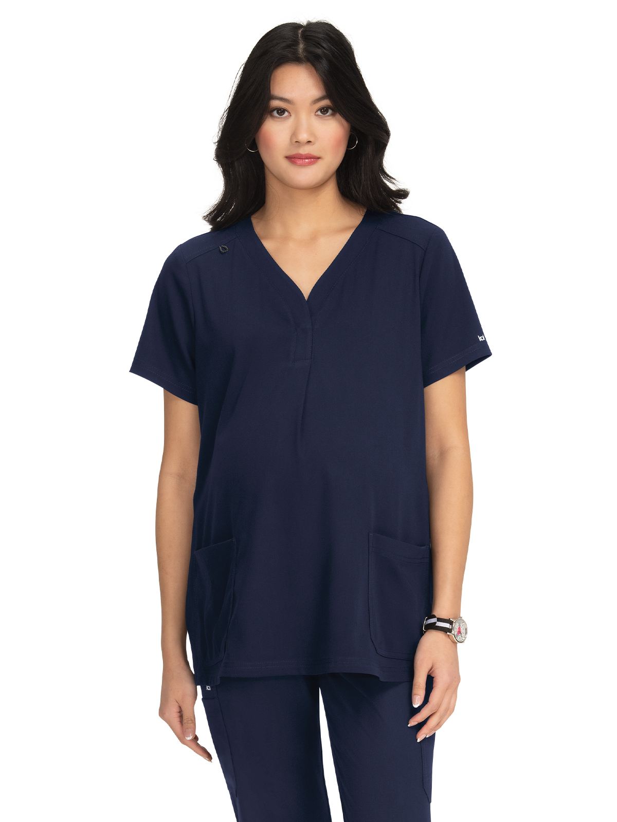 koi - Next Gen - Women's Two-Pocket Maternity Onboard Top 6