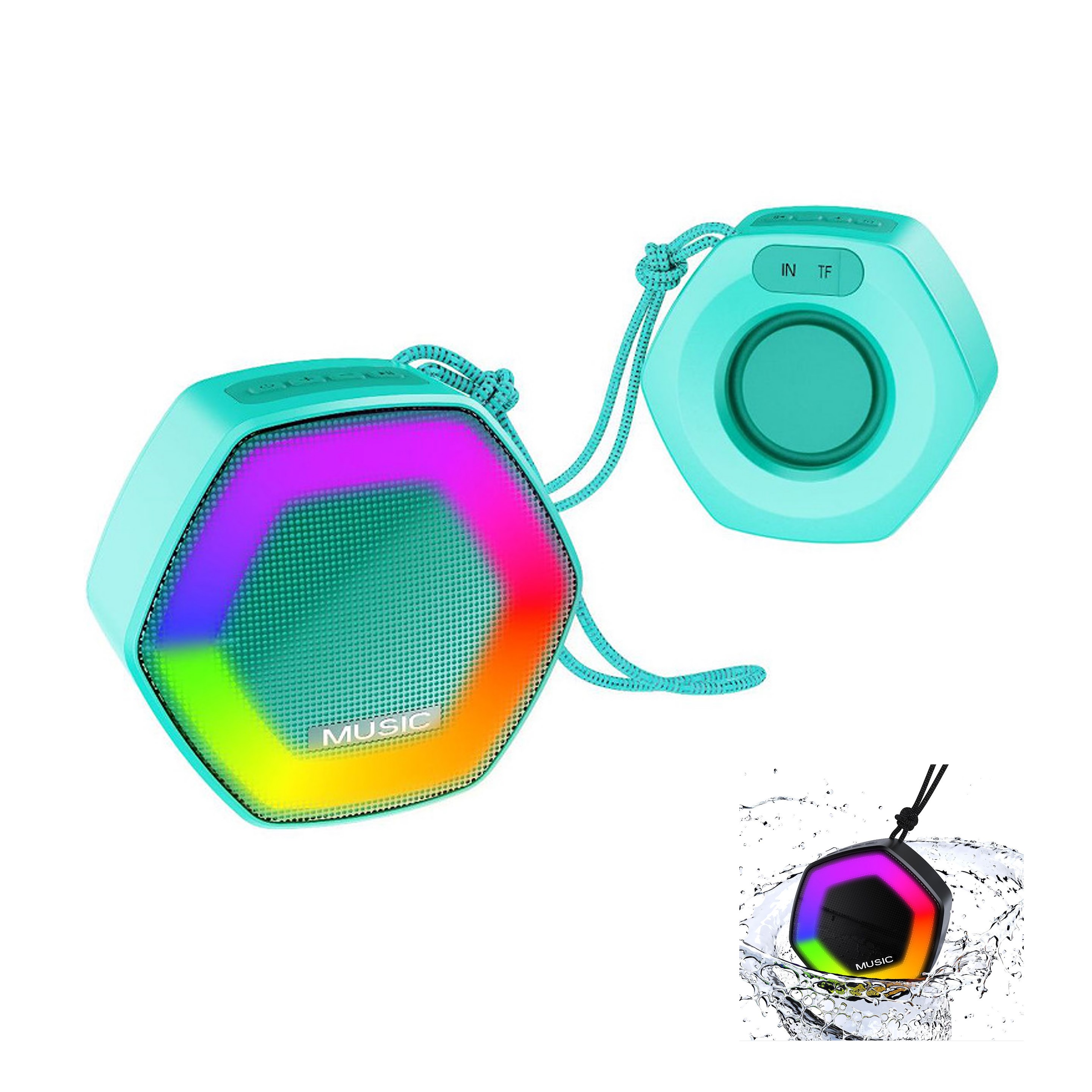 Hexagon Wireless Speaker with LED Light (direct import) 1