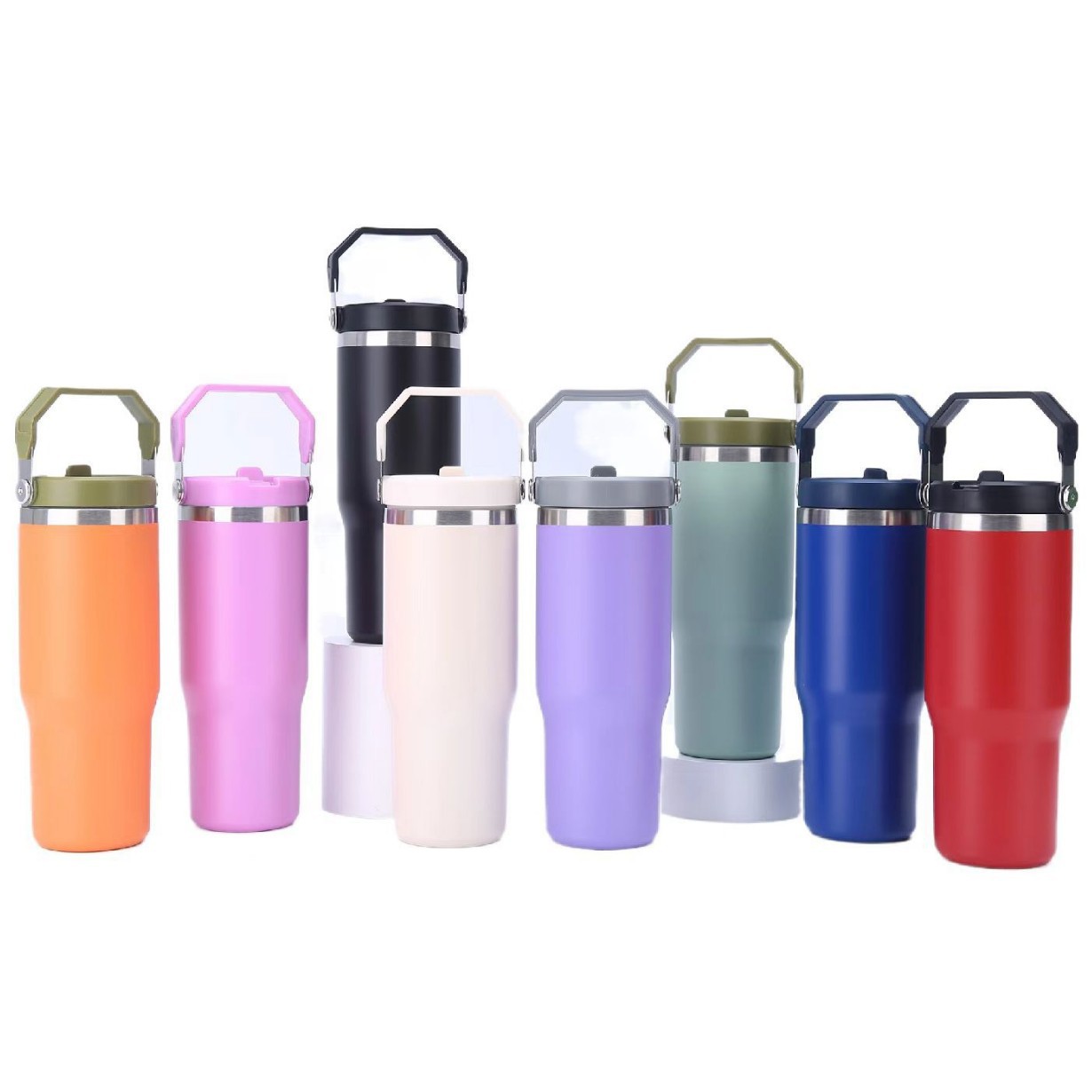 30oz Stainless Steel Tumbler with Straw 1