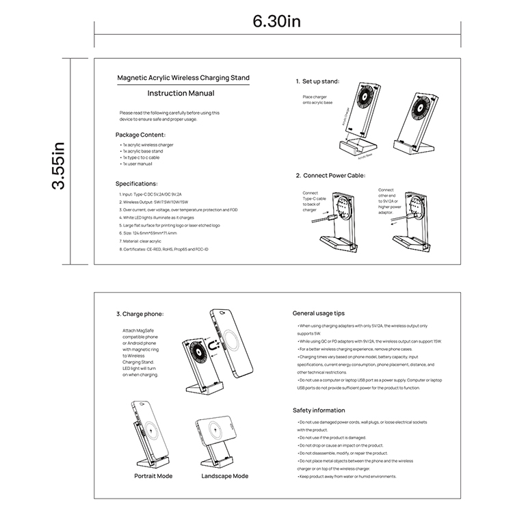 "CLEARCHARGE PRO" Acrylic Charging Stand 3