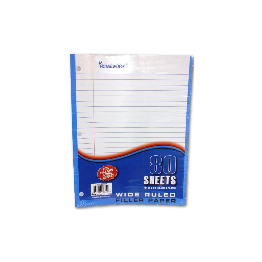 Wide Ruled Filler Paper - 80 Sheets 2