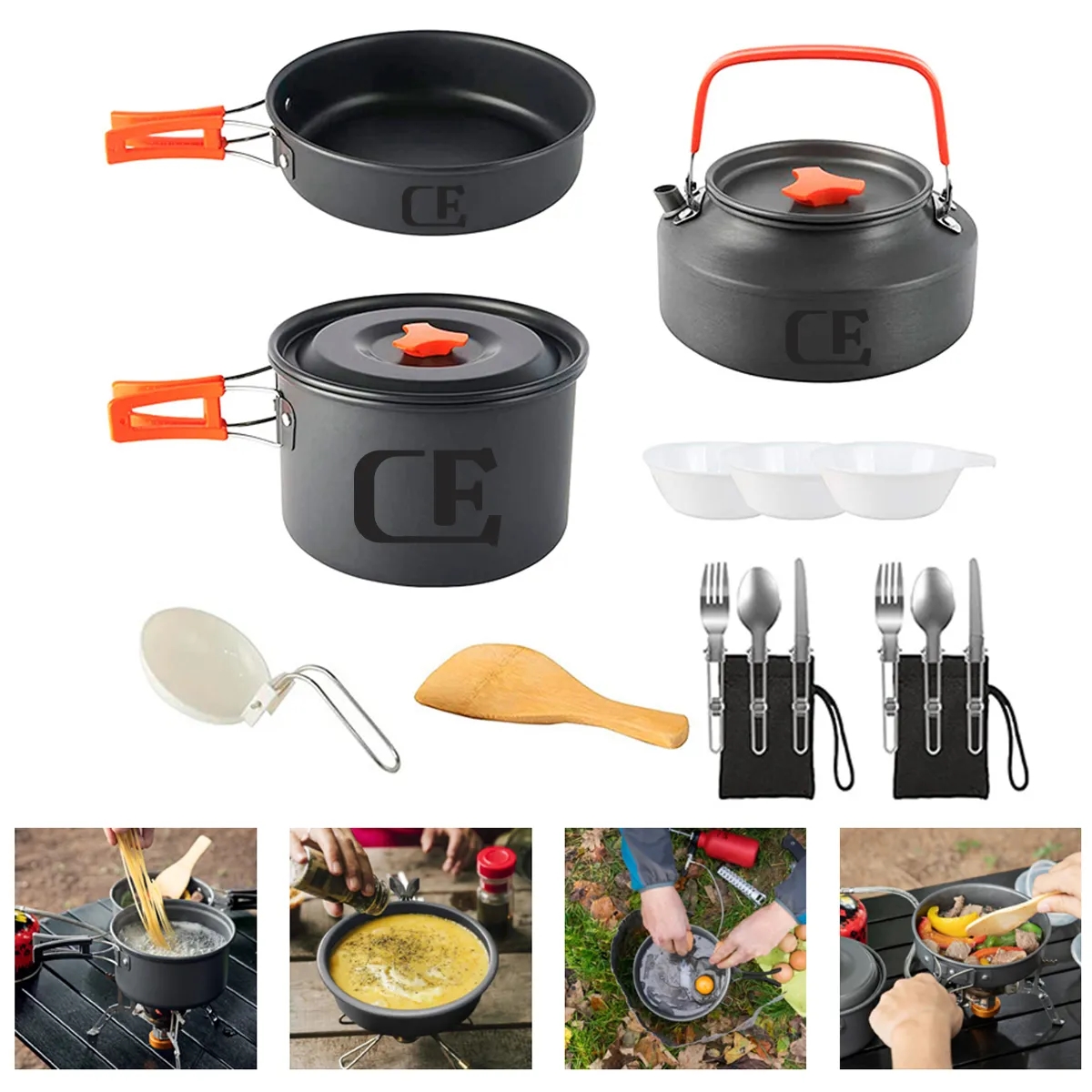 10Pcs Camping Cookware Set 2