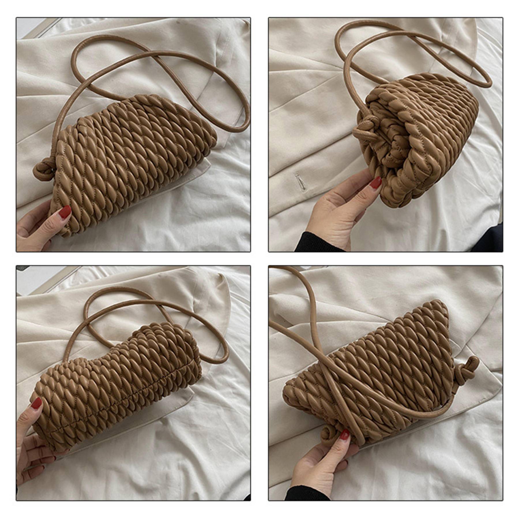 PU Crossbody Purse Quilted Clutch Handbag for Women 7