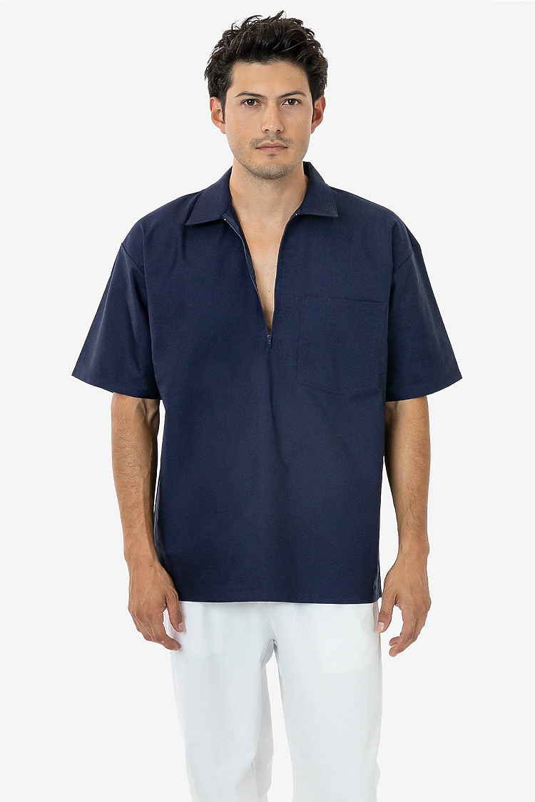 Oxford Zip Up Work Shirt 2