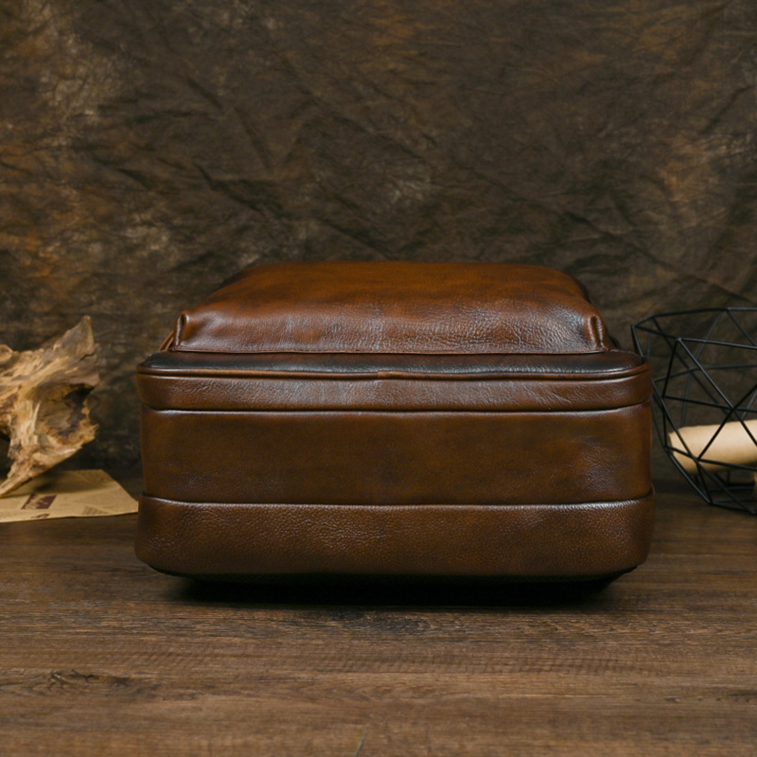Large Capacity Vintage Genuine Leather Backpack 7